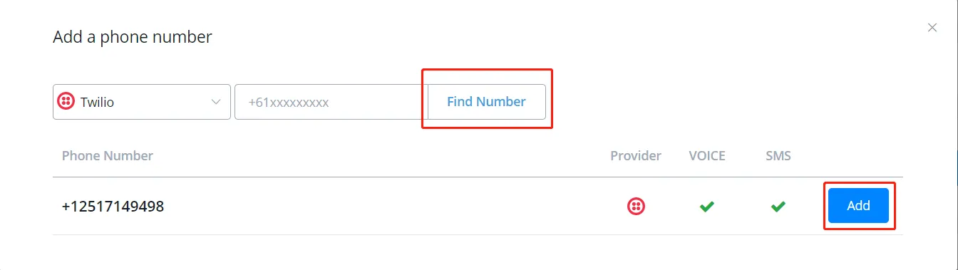 twilio find number