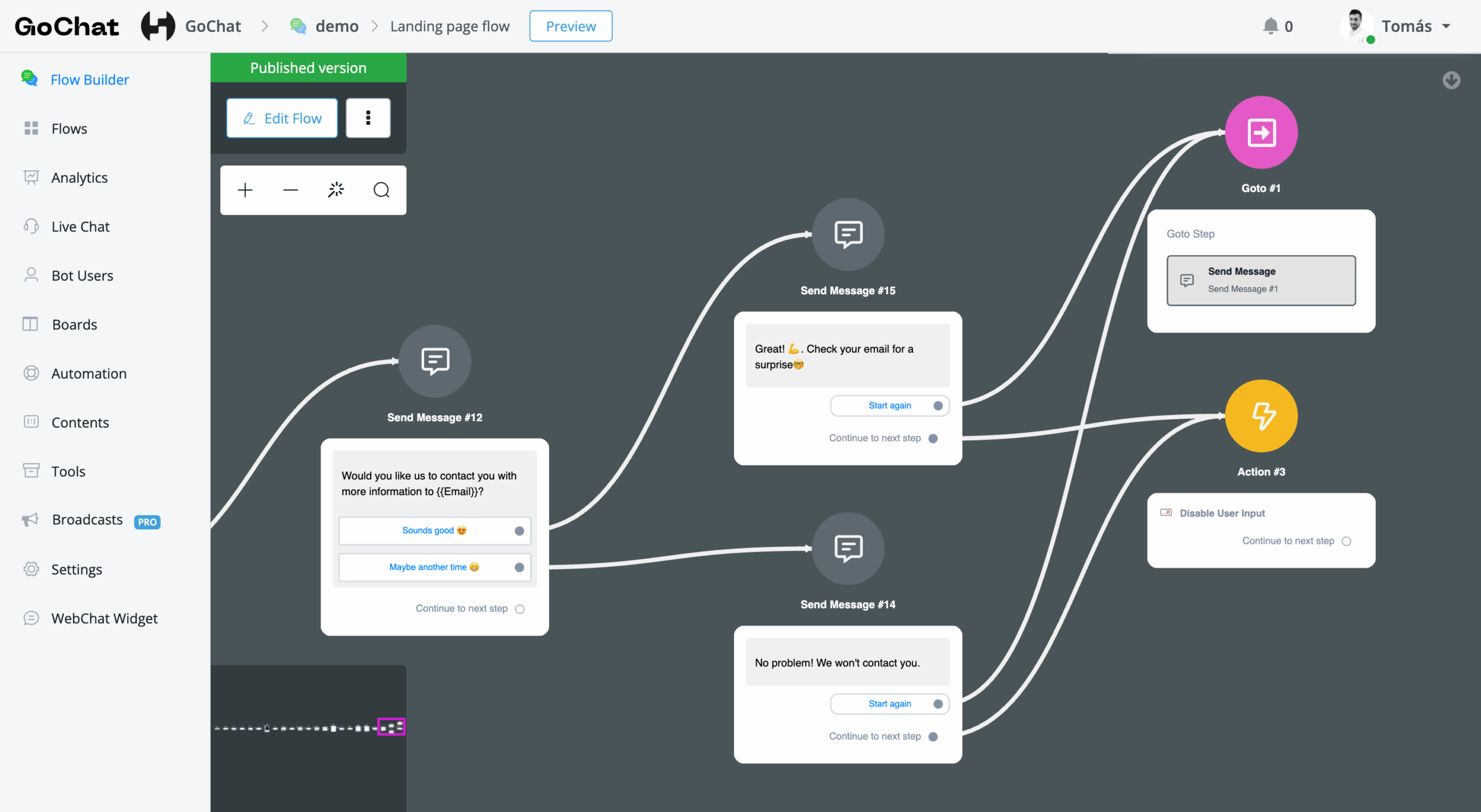 Flow builder