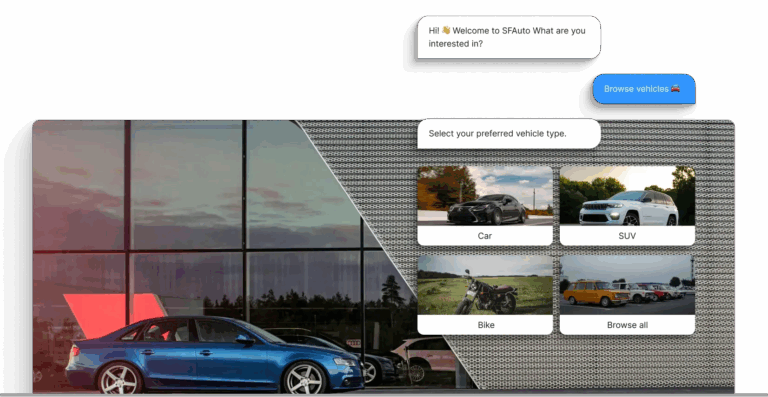 AI agent guiding a buyer through dealership inventory